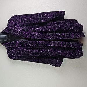 Charter Club | Women's Purple Open Front Button Cuffs Cardigan Style Jacket 1X